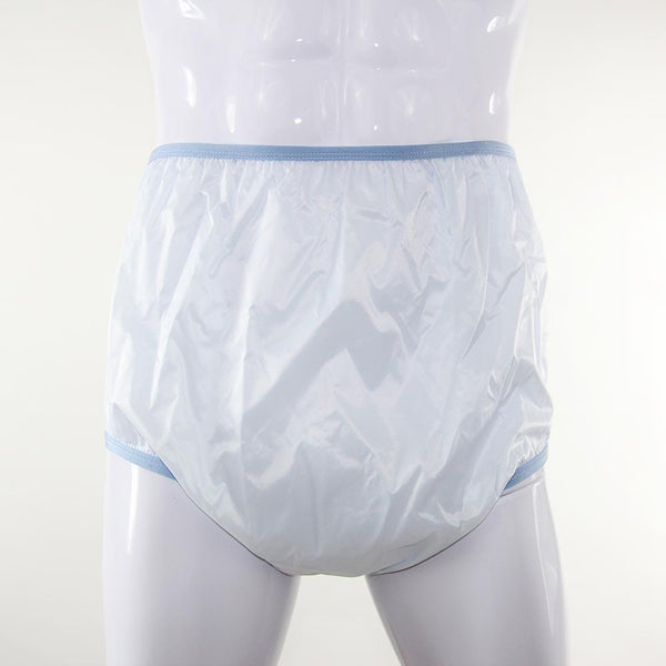 Latex Diaper Cover with Button Att Front Crotch Rubber Boxer Shorts  Underpants