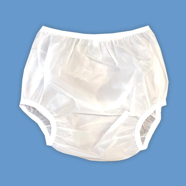 PVC Adult Baby Incontinence Snaper Diaper Rubber Pants Light Blue Metalic